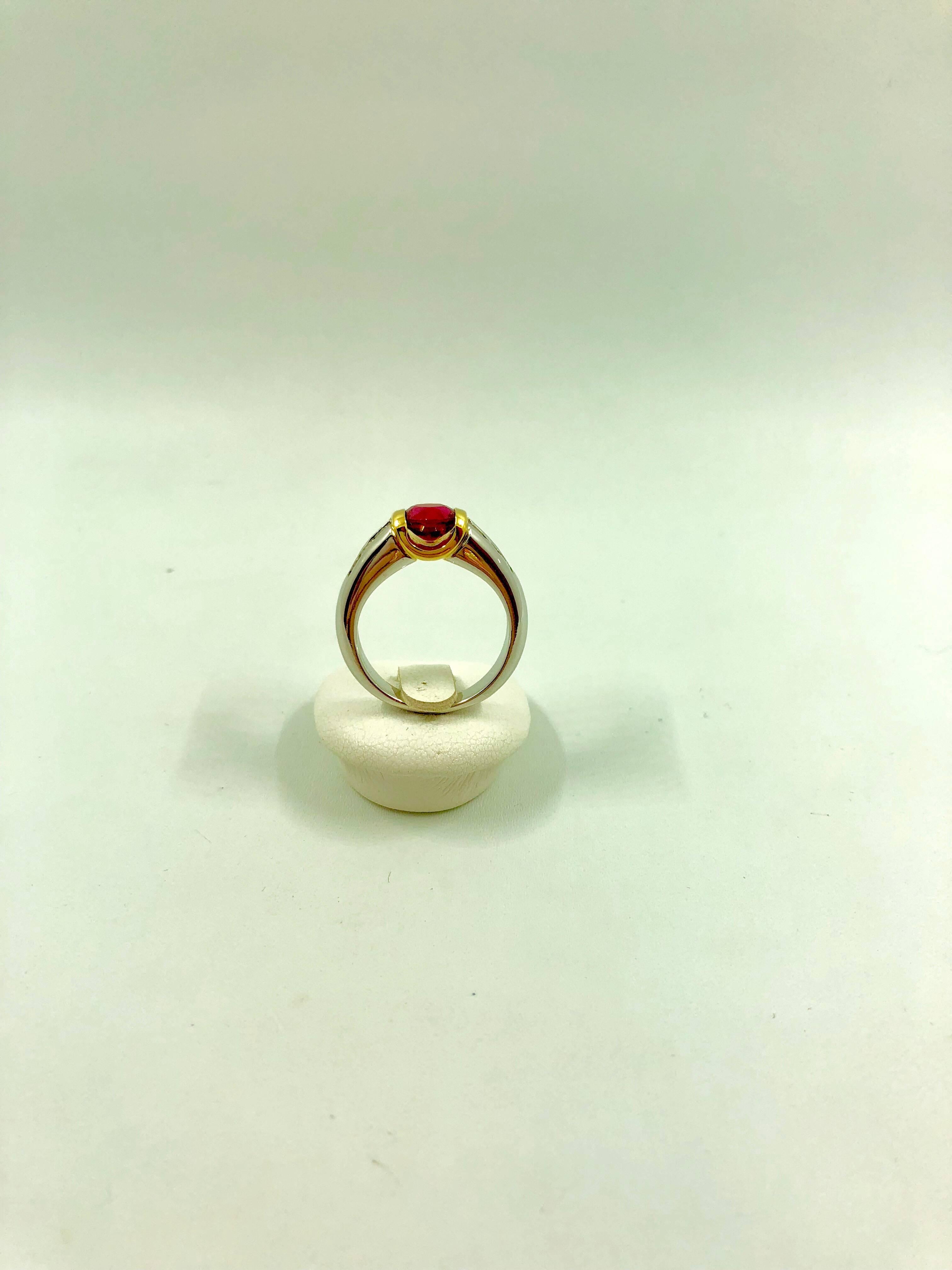 G.Minner Unique Ruby Diamond Gold Ring In New Condition In Colmar, FR