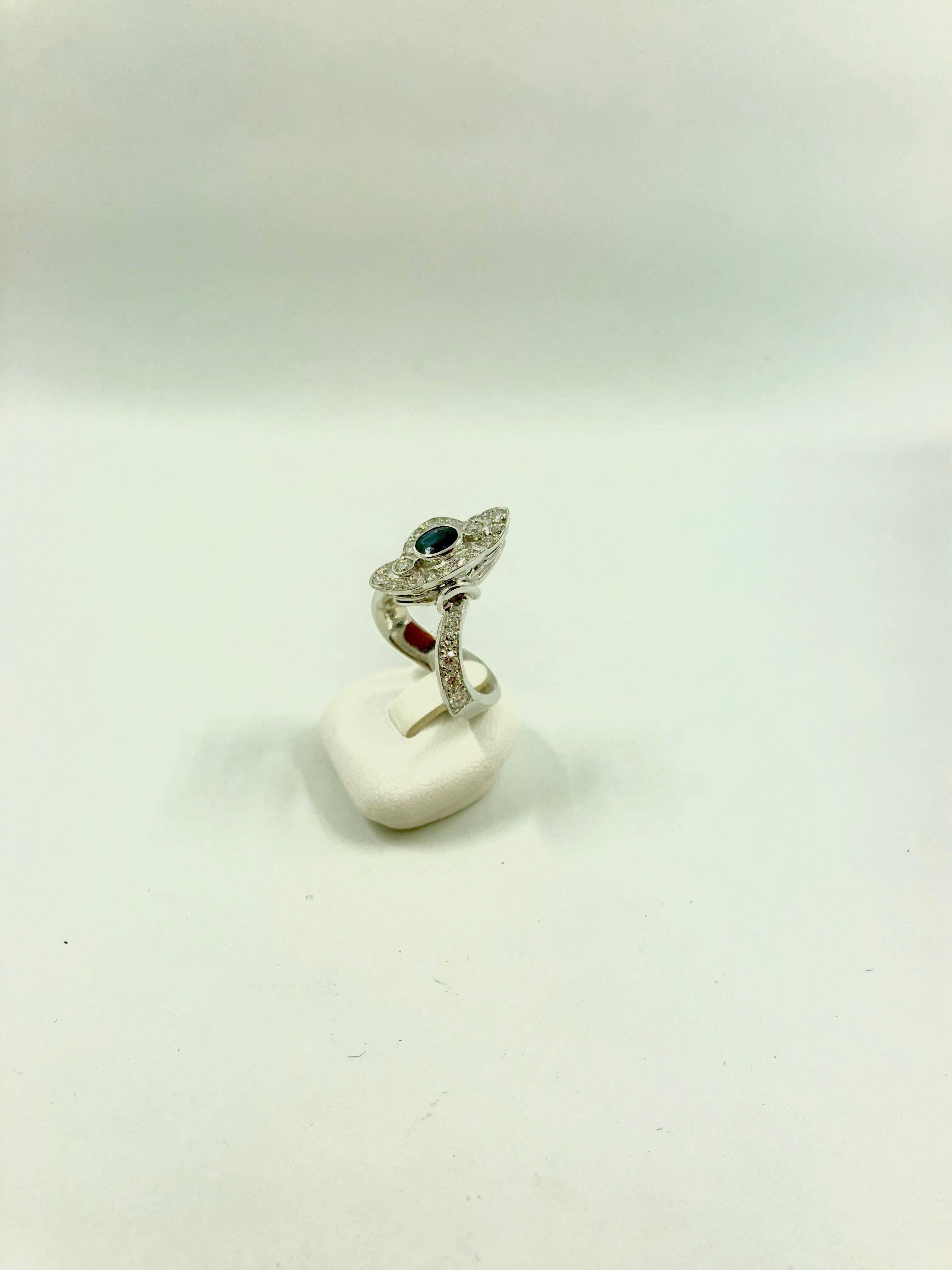 G.Minner Sapphire Diamond Unique Gold Cocktail Ring 1