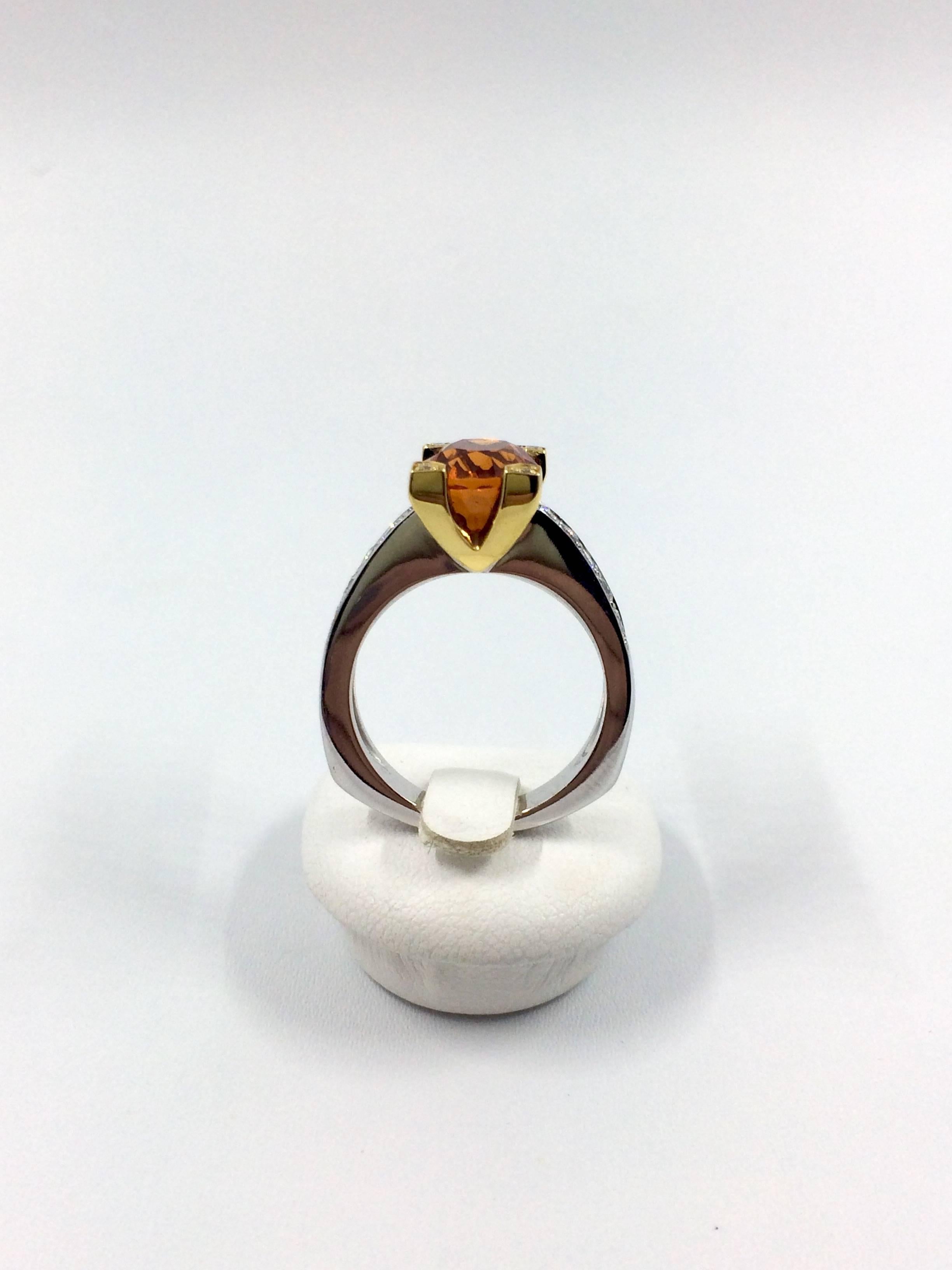 Women's Garnet Diamond Gold Ring