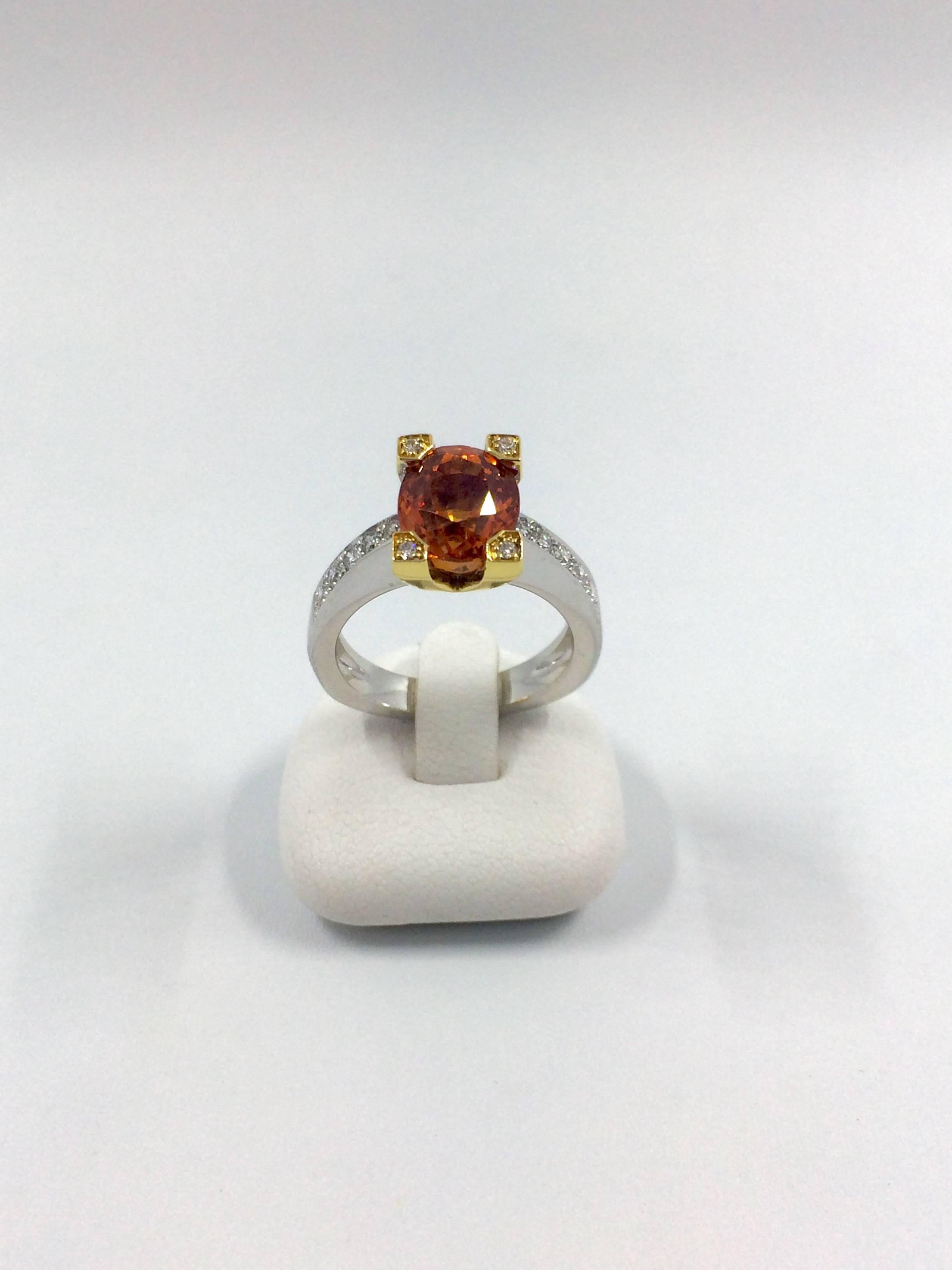Garnet Diamond Gold Ring 2