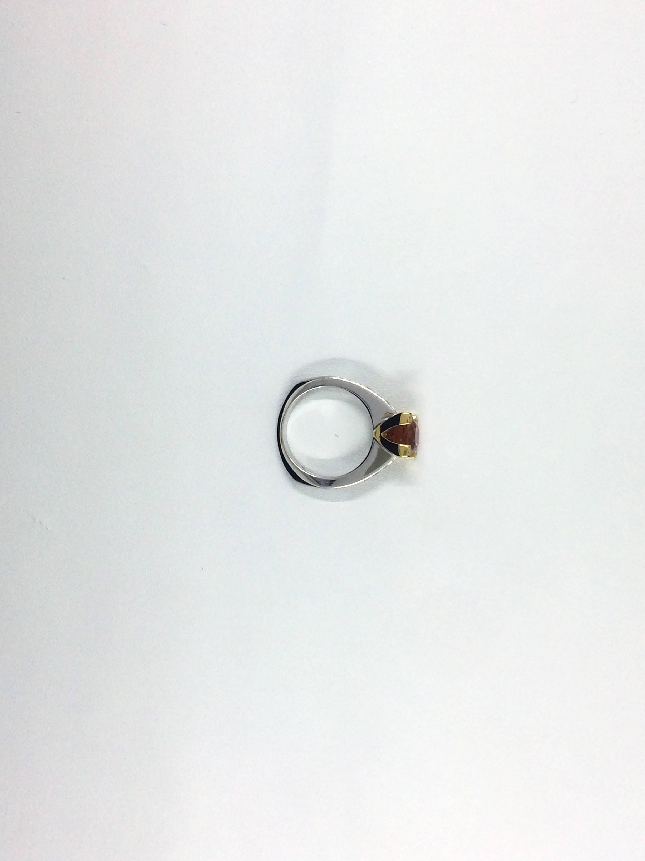 Garnet Diamond Gold Ring 3