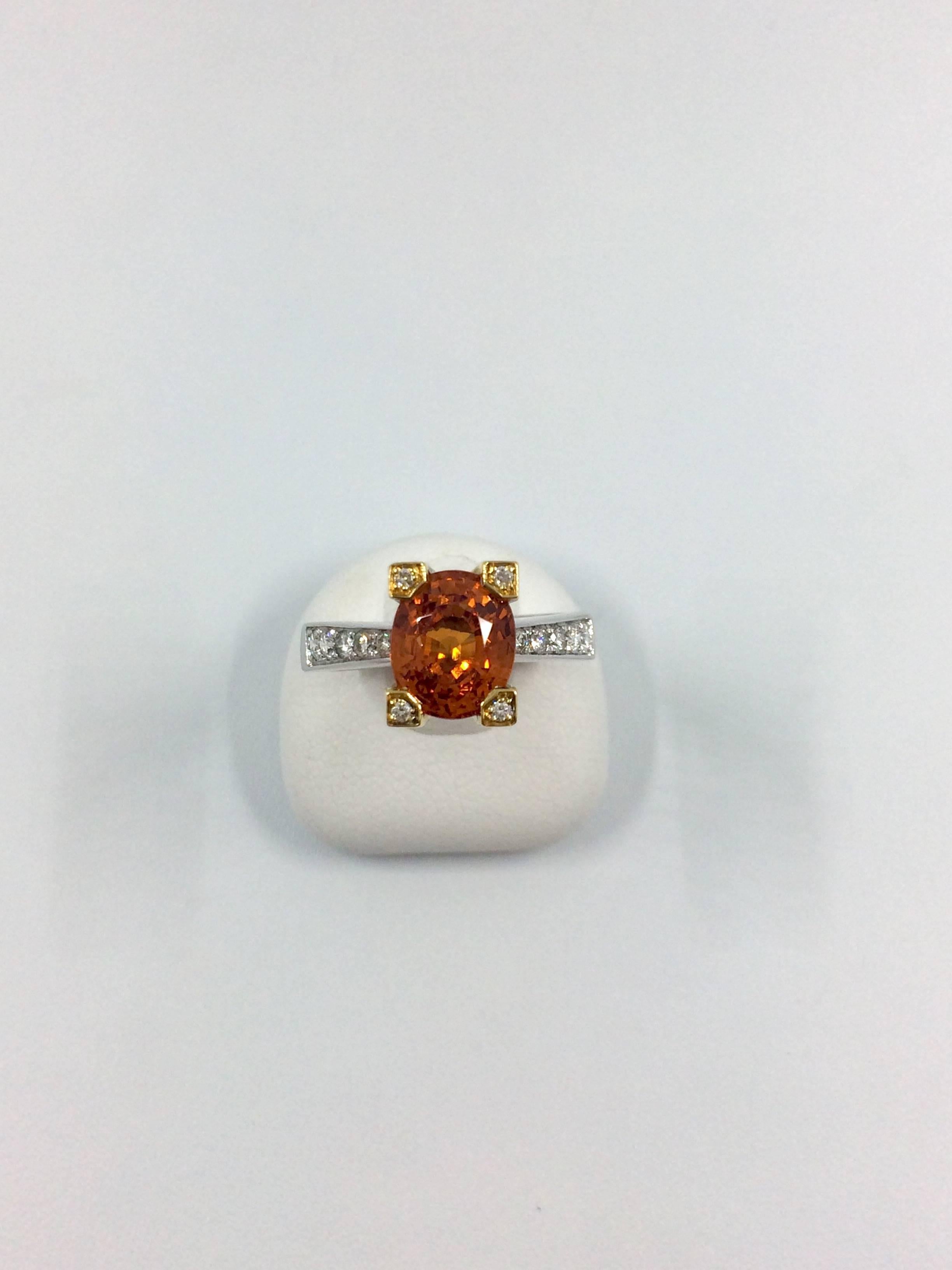 Garnet Diamond Gold Ring 5