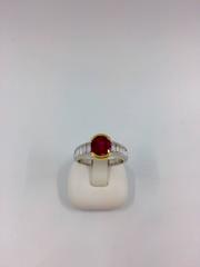 2.42 Carat Burma Ruby Diamond Two-Color Gold Ring