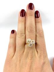 Diamond Gold Swirl Ring