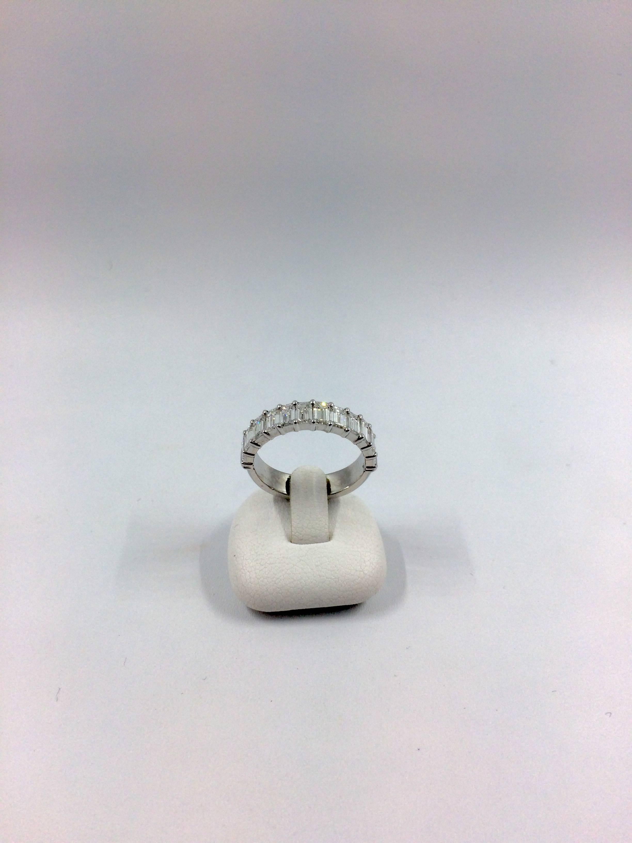 Women's Emerald Cut Diamonds Gold Ring For Sale