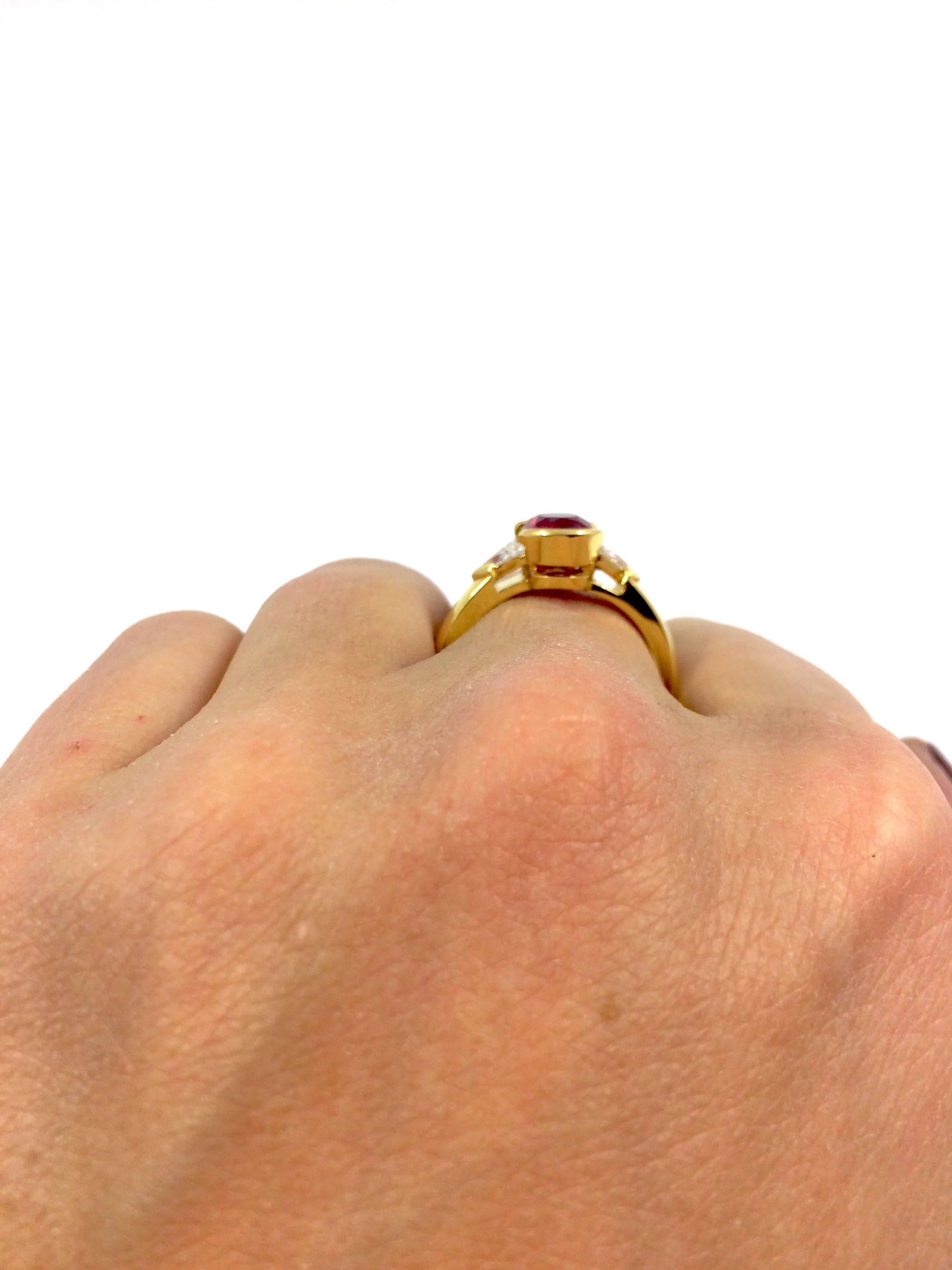Burma Ruby Diamond Gold Ring For Sale 1