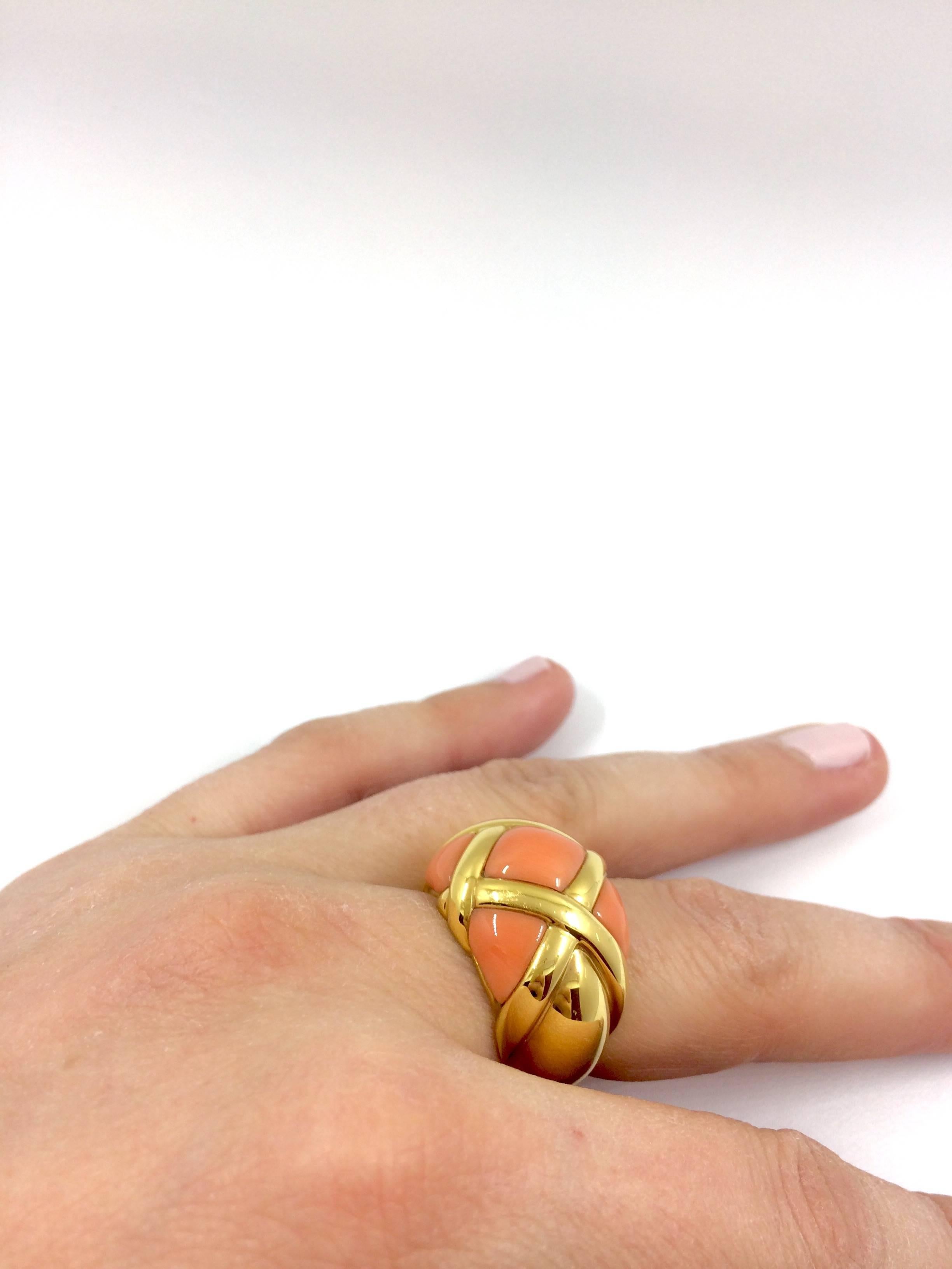 Women's Coral Gold Ring