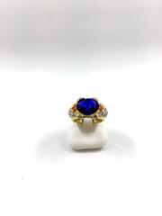 Tanzanite Mandarin Garnet Diamond Gold Ring