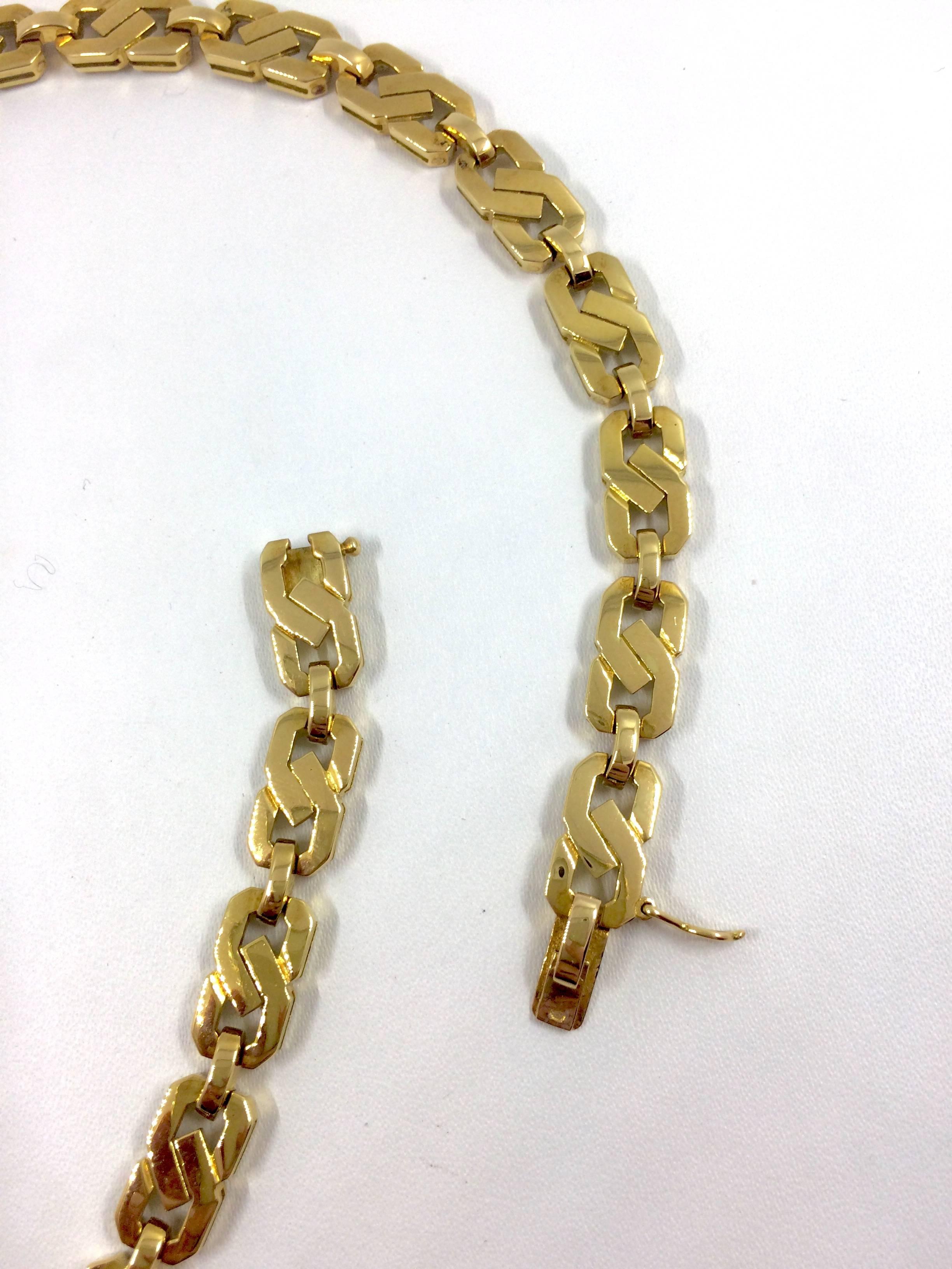 Unique Tanzanite Tsavorite Diamond Yellow Gold Necklace In New Condition For Sale In Colmar, FR