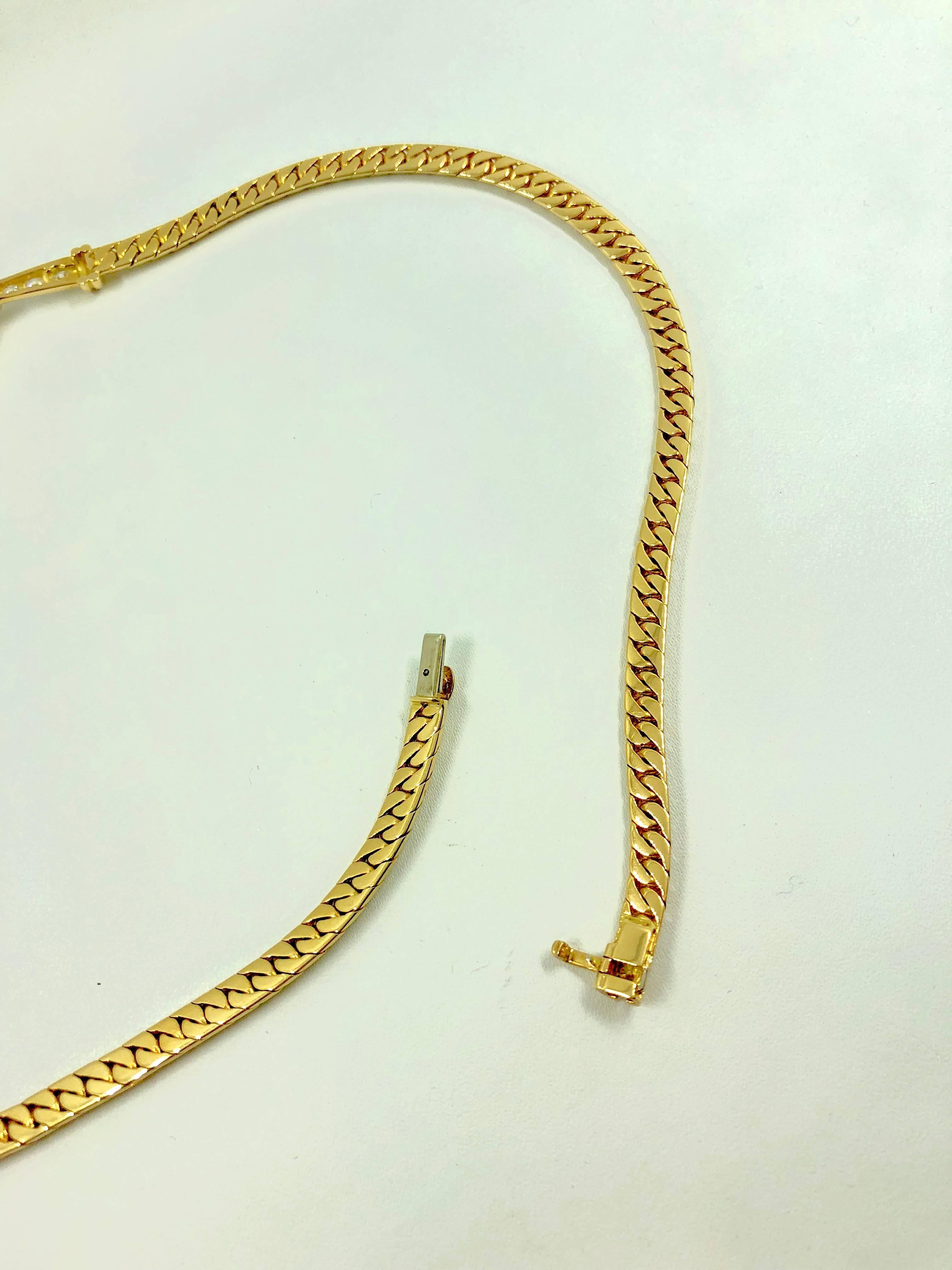 G.Minner Unique Diamond Gold Link Necklace 1