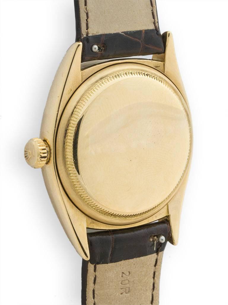 Rolex Yellow Gold Datejust Oyster Perpetual Wristwatch Ref 6105 In Excellent Condition In Long Beach, CA