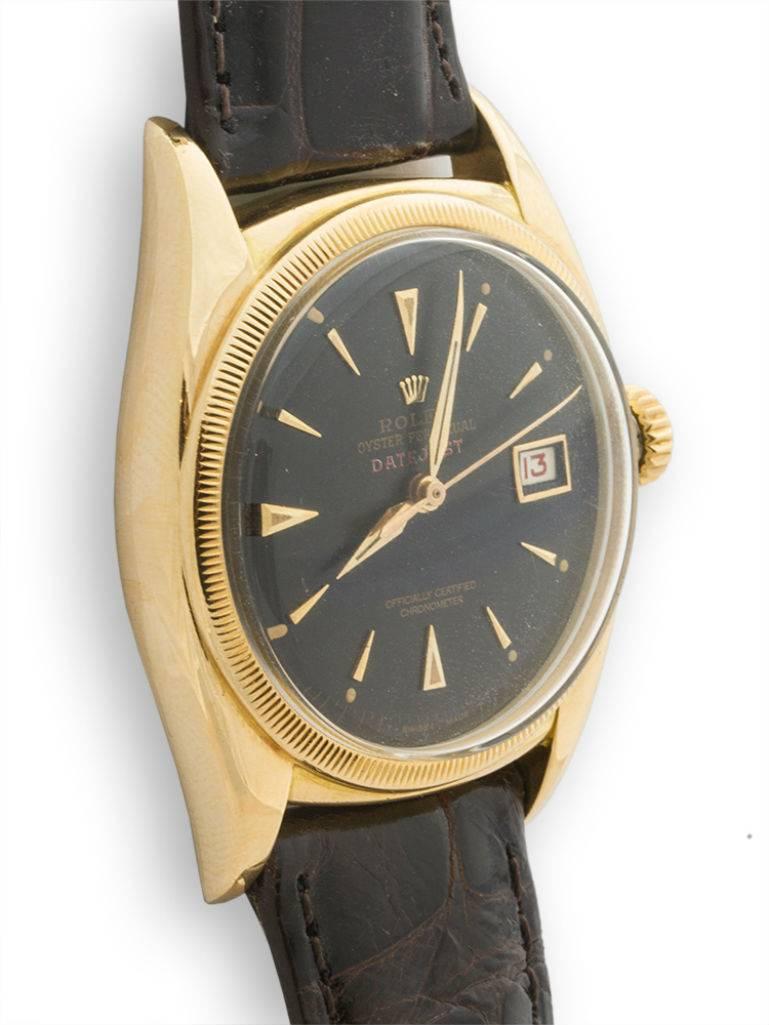 Men's Rolex Yellow Gold Datejust Oyster Perpetual Wristwatch Ref 6105