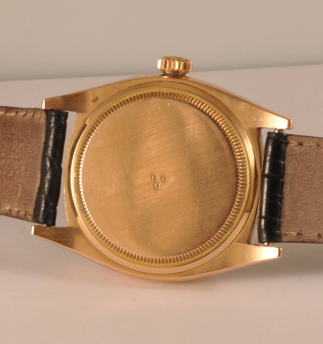 Rolex Rose Gold Datejust Wristwatch Ref 6605 circa 1956 In Excellent Condition For Sale In Paris, FR