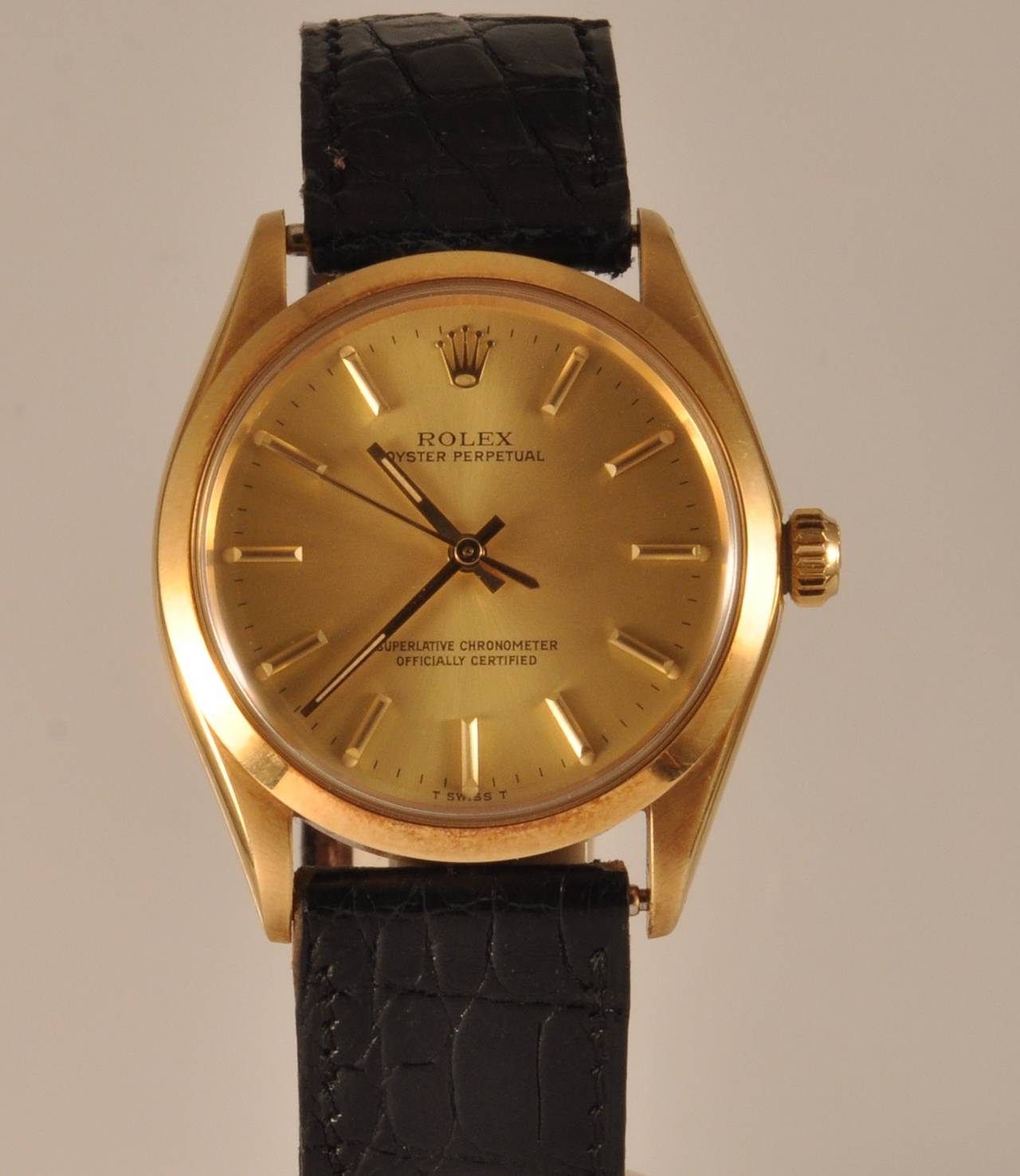 Men's Rolex Yellow Gold Oyster Perpetual Wristwatch circa 1968