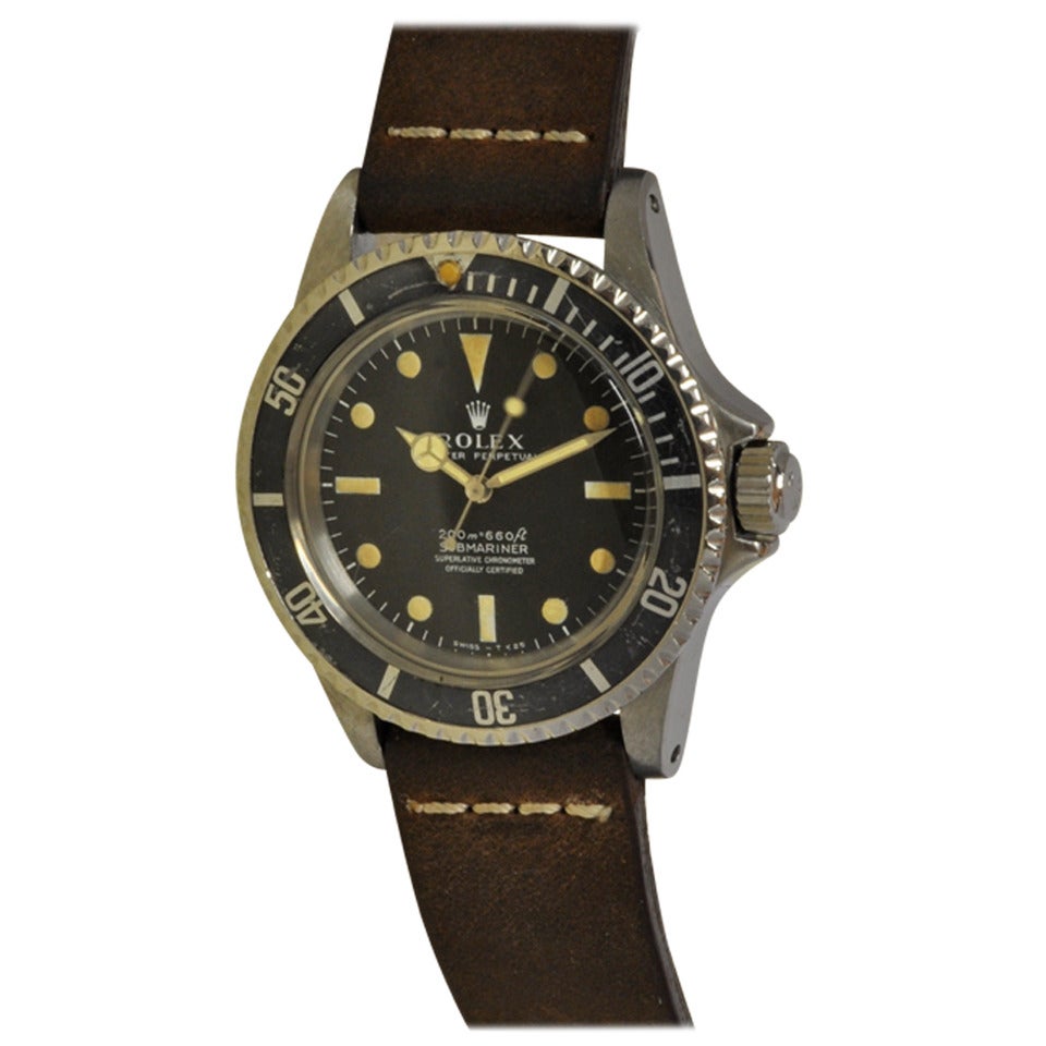 Rolex Stainless Steel Self Winding Submariner Wristwatch Ref 5512 Circa 1976