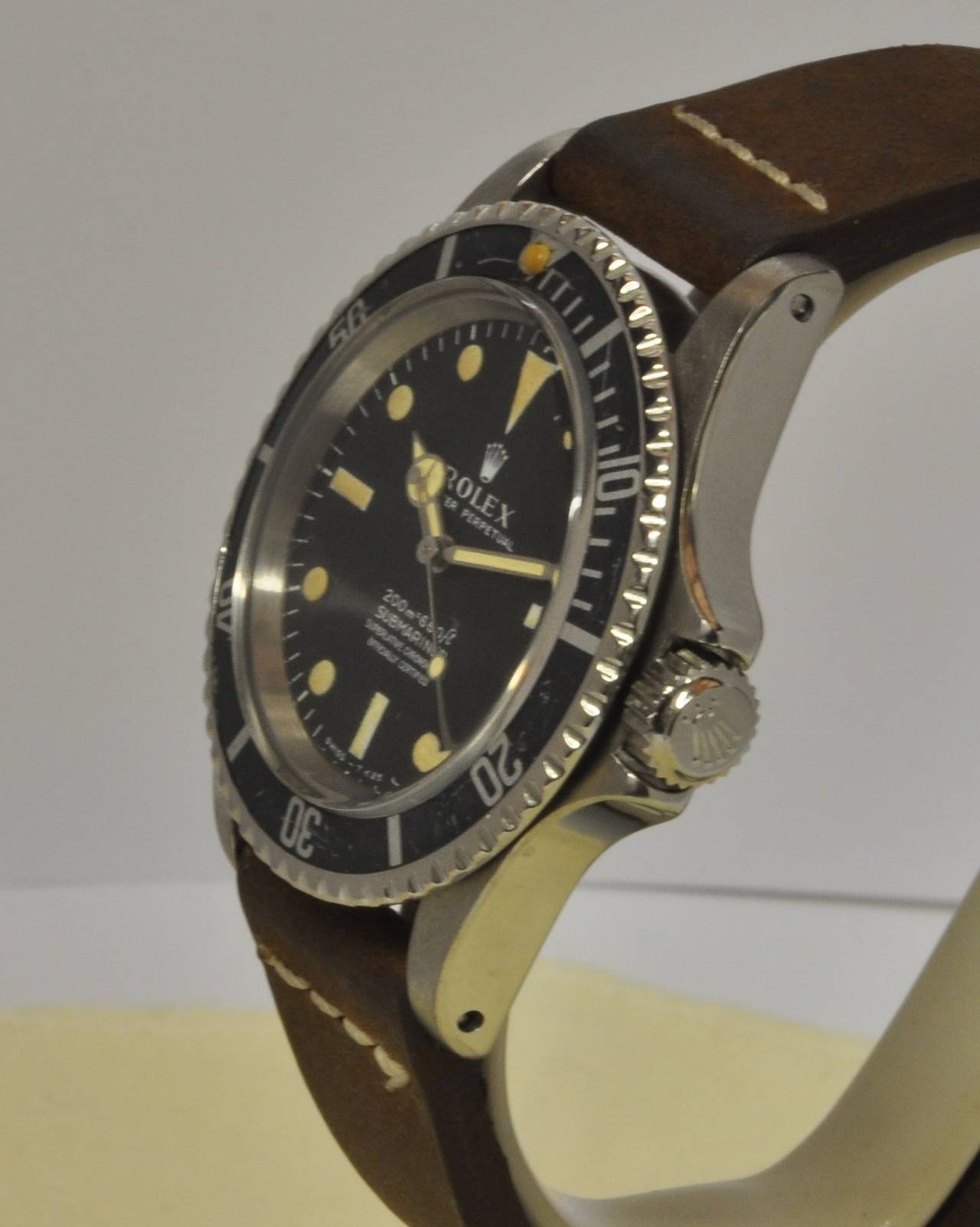 Men's Rolex Stainless Steel Self Winding Submariner Wristwatch Ref 5512 Circa 1976