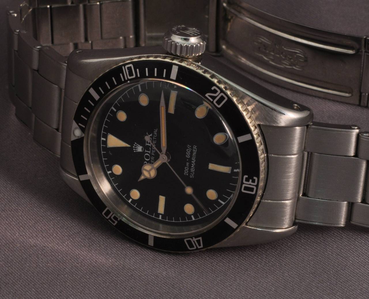 Rolex Stainless Steel Submariner James Bond Self Winding Wristwatch Ref 6538 In Excellent Condition In Paris, FR