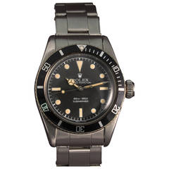 Vintage Rolex Stainless Steel Submariner James Bond Self Winding Wristwatch Ref 6538