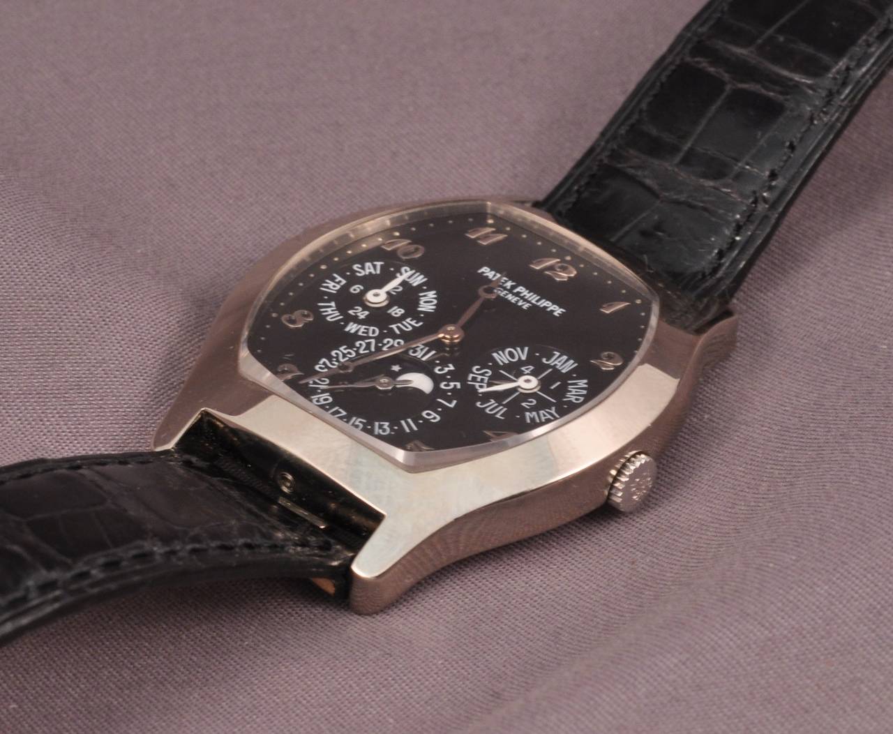 Men's Patek Philippe White Gold Perpetual Calendar Manual Wind Wristwatch Ref 5041G For Sale