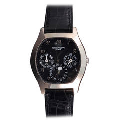 Retro Patek Philippe White Gold Perpetual Calendar Manual Wind Wristwatch Ref 5041G
