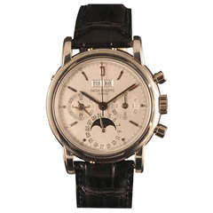 Patek Philippe Platinum Perpetual Calendar Wristwatch Ref 3970P circa 1990