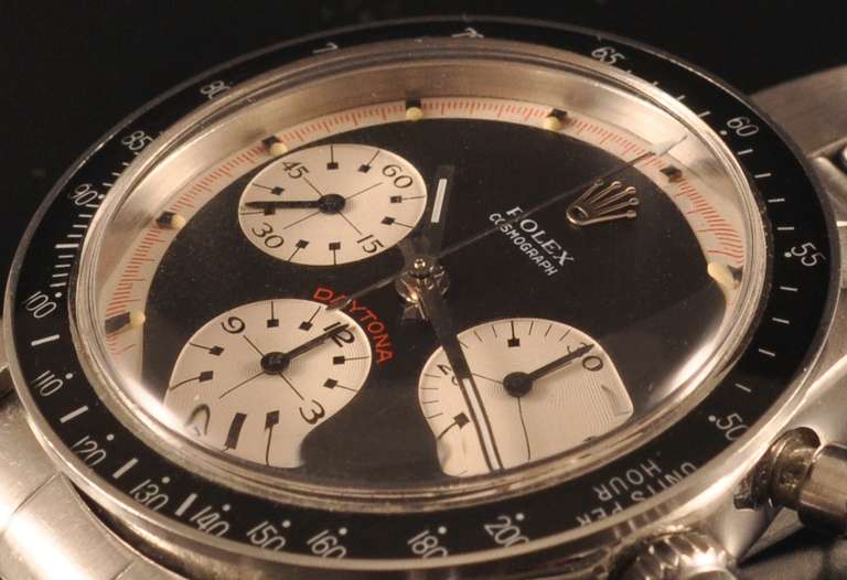 Men's Rolex Stainless Steel Paul Newman Daytona Chronograph Wristwatch Circa 1965