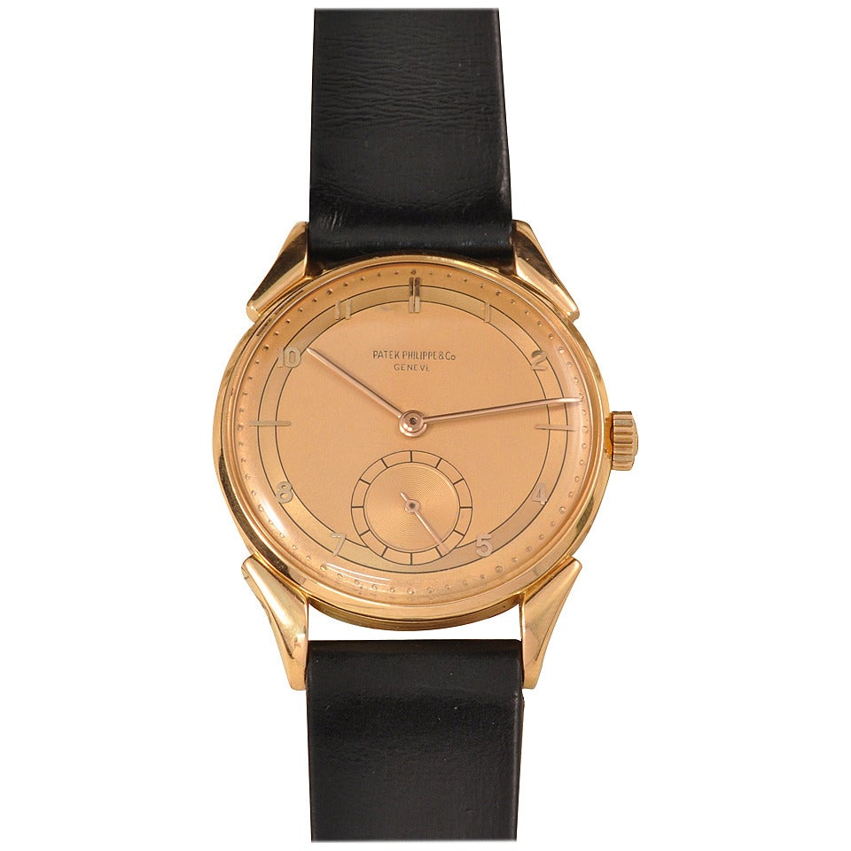 Patek Philippe Rose Gold Manual Wind Wristwatch For Sale