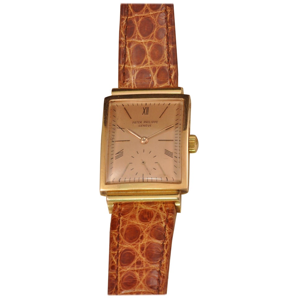 Patek Philippe Rose Gold Manual Wind Wristwatch Ref 1577 For Sale