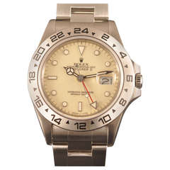 Rolex Stainless Steel Explorer II Wristwatch with Cream Dial Ref 16550