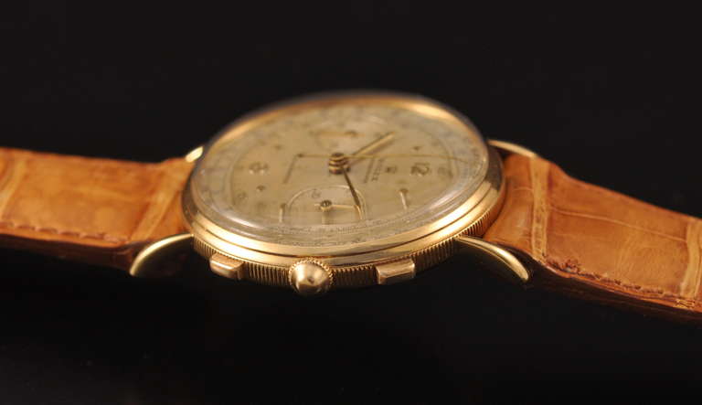 Men's Rolex Yellow Gold Chronograph Wristwatch circa 1945