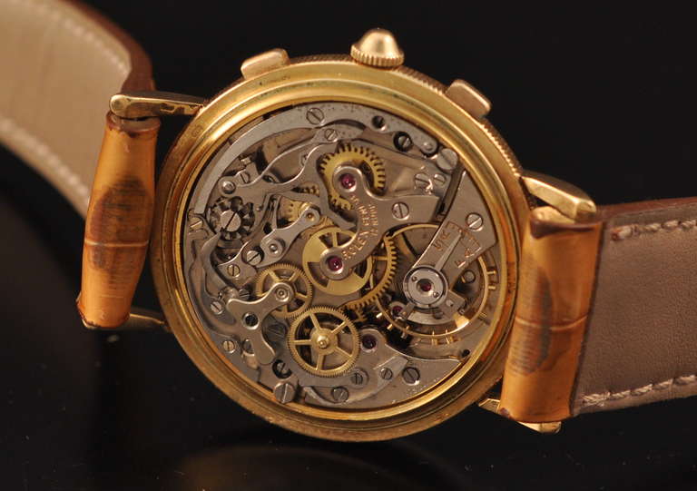 Rolex Yellow Gold Chronograph Wristwatch circa 1945 1
