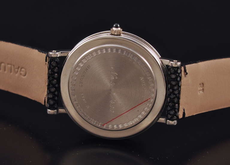 Breguet Platinum Jump Hour Wristwatch with Enamel Dial circa 2000s In Excellent Condition In Paris, FR