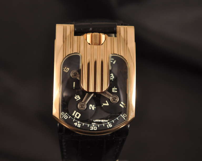 Men's Urwerk Rose Gold 103 Wristwatch circa 2012 For Sale
