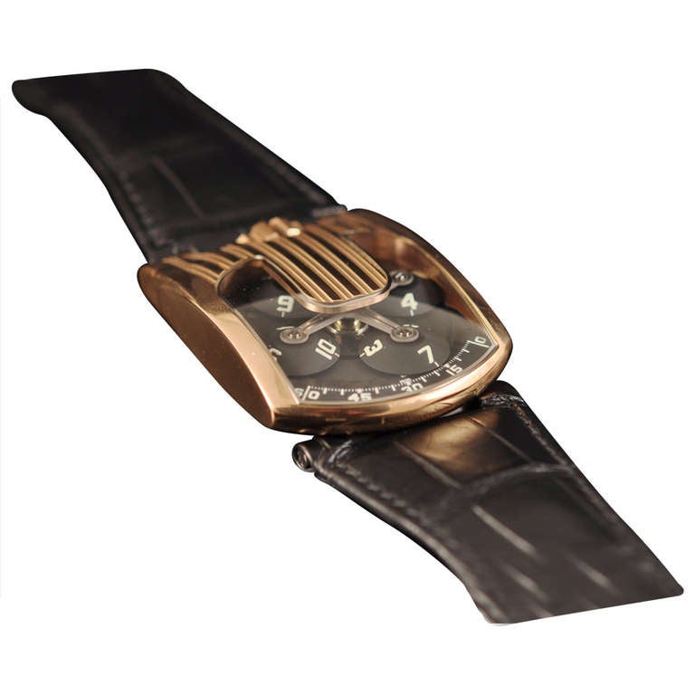 Urwerk Rose Gold 103 Wristwatch circa 2012 For Sale