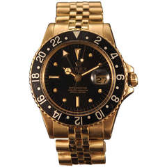 Rolex Yellow Gold GMT-Master Wristwatch Ref 1675 circa 1980