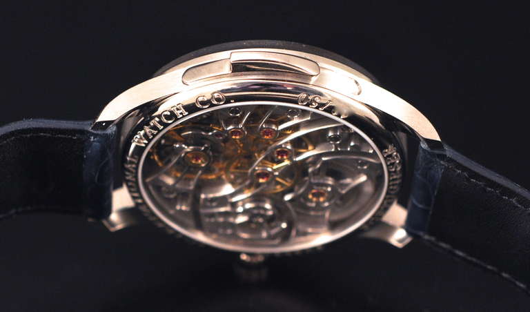 IWC White Gold Portuguese Skeleton Minute Repeat Wristwatch circa 2010 In Excellent Condition For Sale In Paris, FR