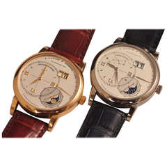 Used A. Lange & Sohne White And Rose Gold Luna Mundi Wristwatch Set circa 2012