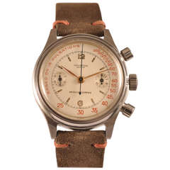 Vintage Universal Stainless Steel Medico Compax Chronograph Wristwatch circa 1943