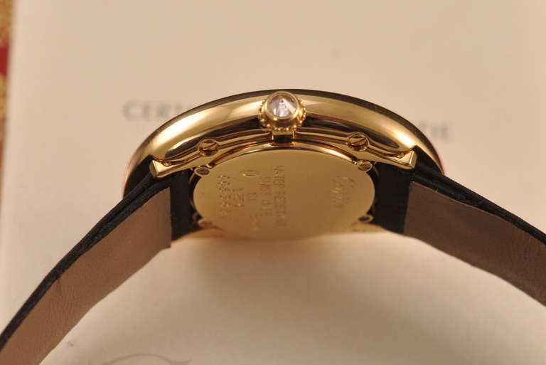 Cartier Lady's Yellow Gold and Diamond Baignoire Wristwatch circa 1998 In Excellent Condition In Paris, FR
