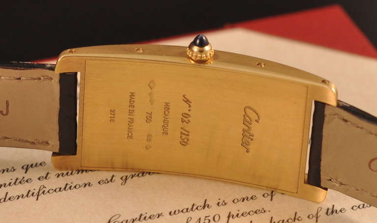 Cartier Yellow Gold Tank Cintre Limited Edition Wristwatch circa 2000s In Good Condition In Paris, FR