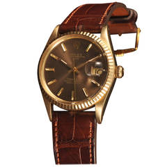 Retro Tiffany & Co. Rolex Yellow Gold Oyster Date Wristwatch Ref 1503