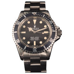Vintage Rolex Stainless Steel Submariner Maxi Dial Diver's Wristwatch Ref 5512