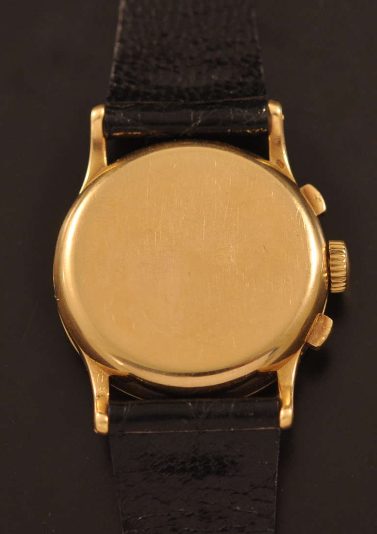Patek Philippe Yellow Gold Chronograph Wristwatch Ref 130 circa 1945 1
