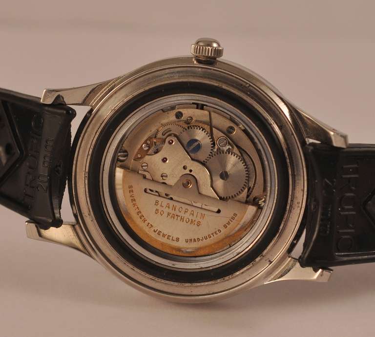 Blancpain Lip Stainless Steel Fifty Fathoms Diver's Wristwatch circa 1950s In Good Condition In Paris, FR