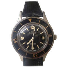 Retro Blancpain Lip Stainless Steel Fifty Fathoms Diver's Wristwatch circa 1950s