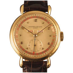 Vintage Vacheron & Constantin Yellow Gold Triple-Calendar Wristwatch circa 1950s