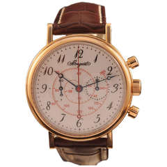 Breguet Rose Gold Chronograph Wristwatch with Enamel Dial circa 2009