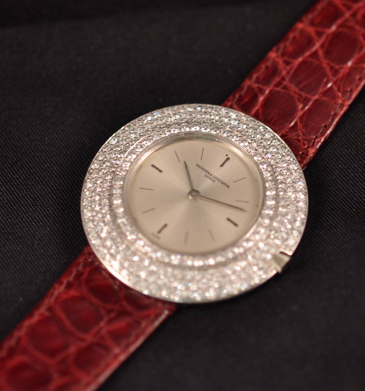 Women's Vacheron Constantin Lady's Platinum Diamond Wristwatch Ref 6513/7034 For Sale