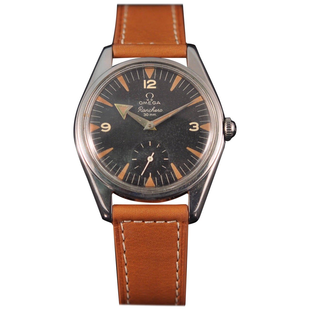 Omega Stainless Steel Black dial Ranchero Wristwatch Ref Ck 2990 For Sale