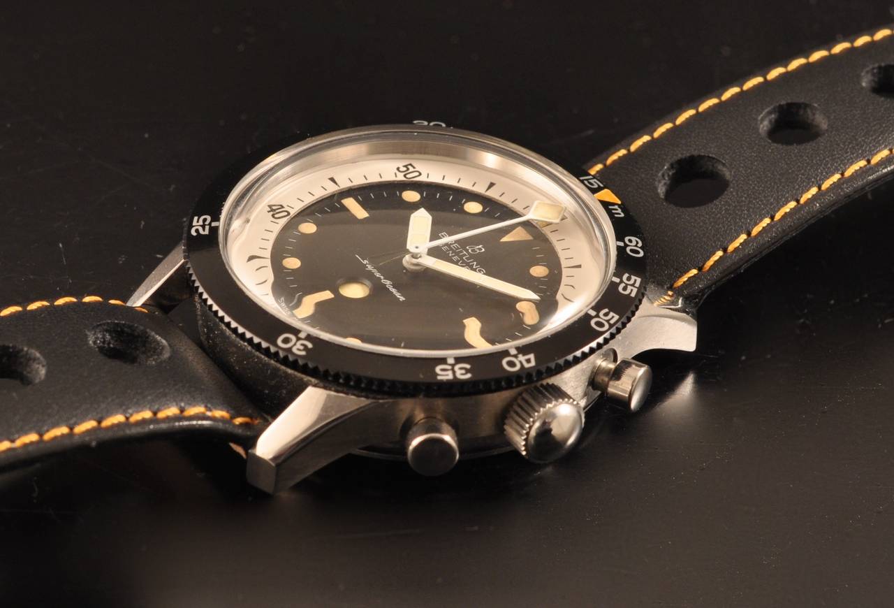 Breitling Stainless Steel Super Ocean Chronograph Wristwatch circa 1960s
